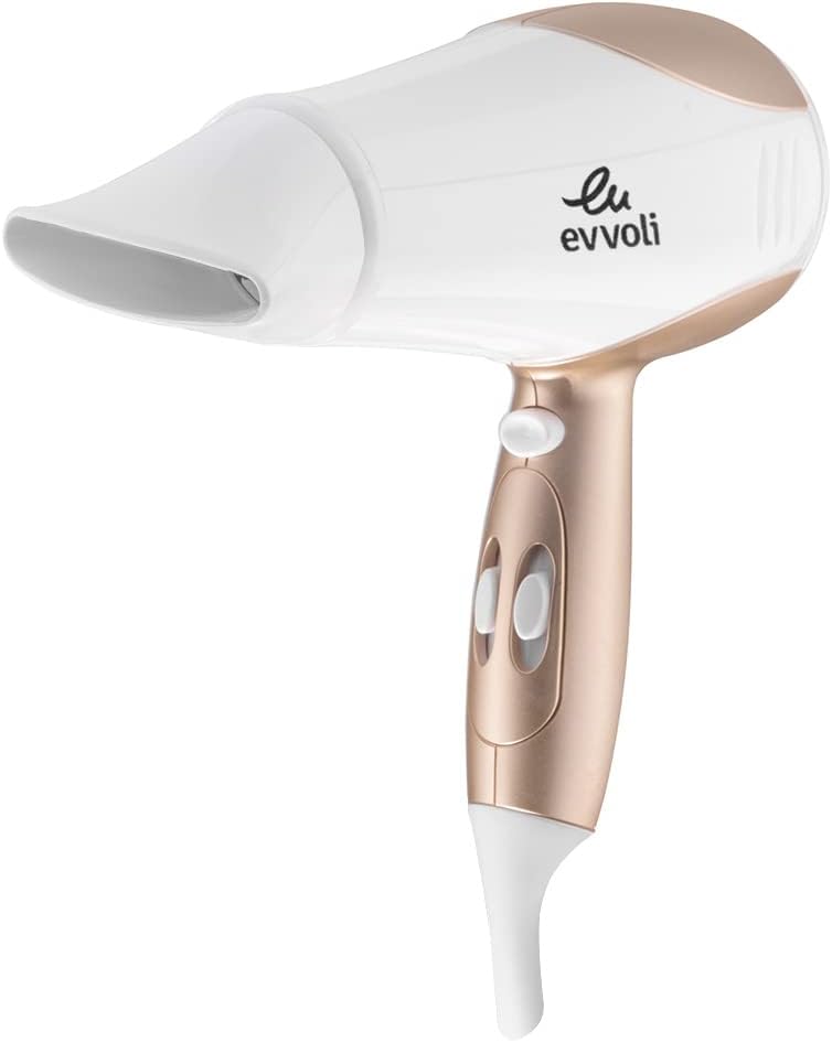 evvoli Hair Dryer, 2200W, Powerful DC Motor, Fast Drying Hair Dryer with 2 Speeds & 3 Settings, EVHC-HD2200W