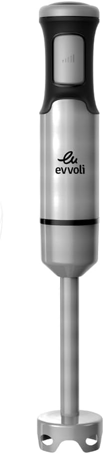 evvoli Hand Blender, 1200W, 6-In-1 Stainless Steel Stem Hand Blender With Food processor 2l, Whisk, Potato Masher, Beaker 600 ml and Chopper 1000 ml, EVKA-HBL6B