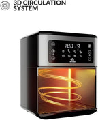 evvoli Air Fryer 5.5 Liters With Digital Control Panel Display, 8 Preset Programs and Built-In Preheat Function, 1700W, EVKA-AF5508D