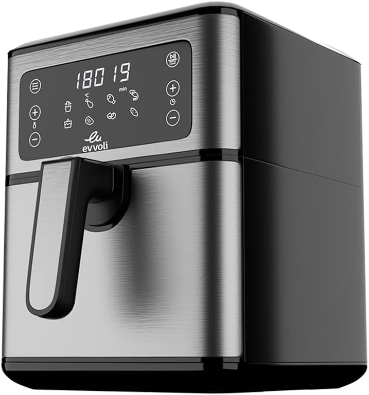 evvoli Air Fryer 5.5 Liters With Digital Control Panel Display, 8 Preset Programs and Built-In Preheat Function, 1700W, EVKA-AF5508D Main image