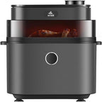 evvoli Air Fryer 8 Liters With Digital Control Panel Display, 8 Preset Programs with Juicy and Crisper plate and water tank 1450W, EVKA-AF8008D Black