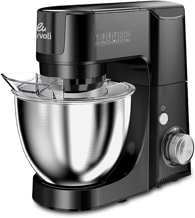 evvoli Kitchen Machine ,4L Bowl Capacity, 1100W, SUS Beater, Dough Hook, Multi speed control, Grinder 300ml included, EVKA-KM45B