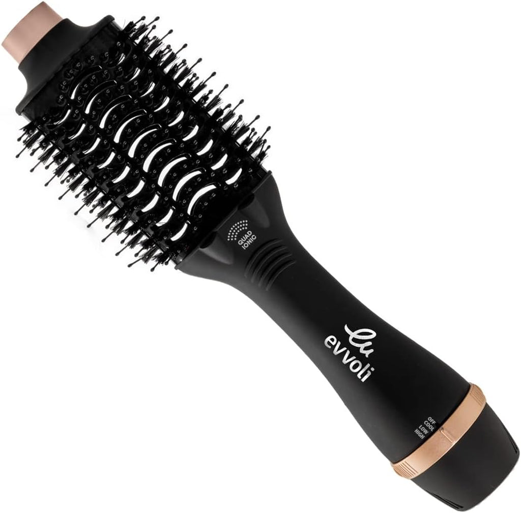evvoli Brush Dryer & Volumizer 3 In1, Powerful DC Motor Fast Drying Hair Dryer with 4 X Ionic Feature And Cool Tip, 1200W, EVHC-HB1200R