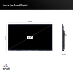 evvoli Interactive Smart Display 4K UHD, 65 Inches LED, Android 13, 40 Points, 10M Laser Distance 65EVID60X Black