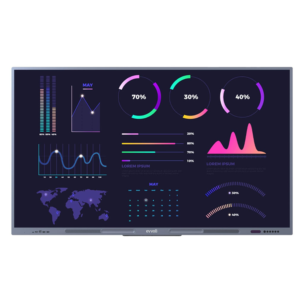 evvoli Interactive Smart Display 4K UHD, 65 Inches LED, Android 13, 40 Points, 10M Laser Distance 65EVID60X Black